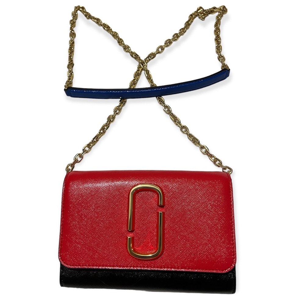 NEW Marc Jacobs SNAPSHOT Chain Wallet Red Black